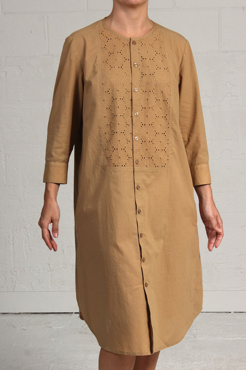Spring 2024 Voile 3/4 Sleeve Trent Dress - coffee - xsm, med