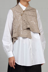 Lace Wrap Vest - beige - med, lrg