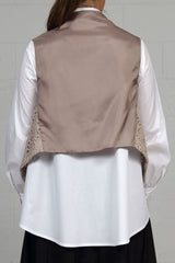 Lace Wrap Vest - beige - med, lrg