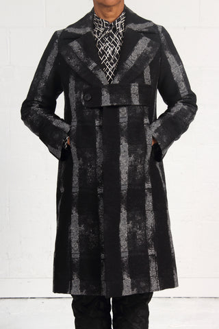 Over Printed Plaid Bay Top - Sky - SOLD OUT