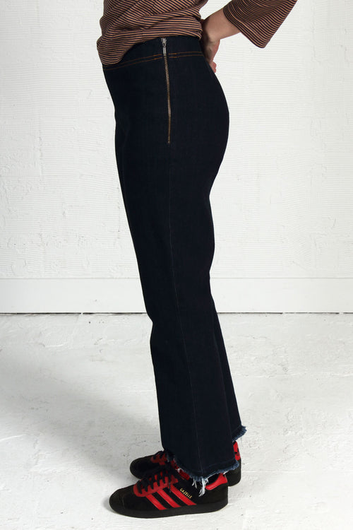 Spring 2018 Washed Denim Cropped Flares - xsm