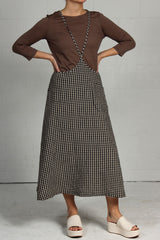 Gingham Linen Shadow Skirt