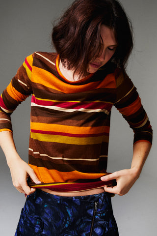 Over Printed Plaid Bay Top - Sky - SOLD OUT