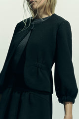 Textured Black Textured Jacket - - 30% off