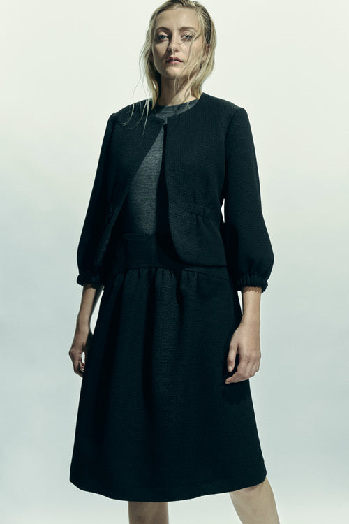Textured Black Tex Skirt - 30% off