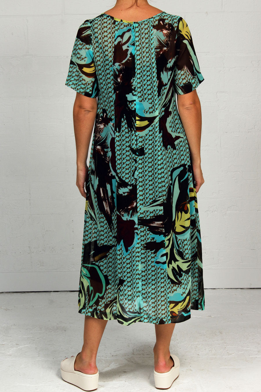 Abstract Georgette Print Manhattan Dress