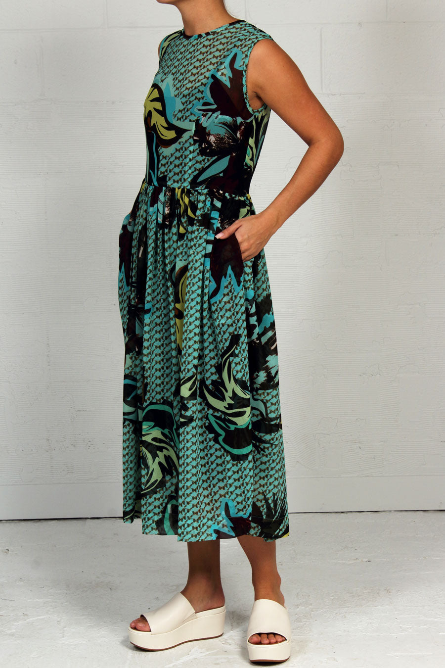 Abstract Georgette Print Quasi Dress