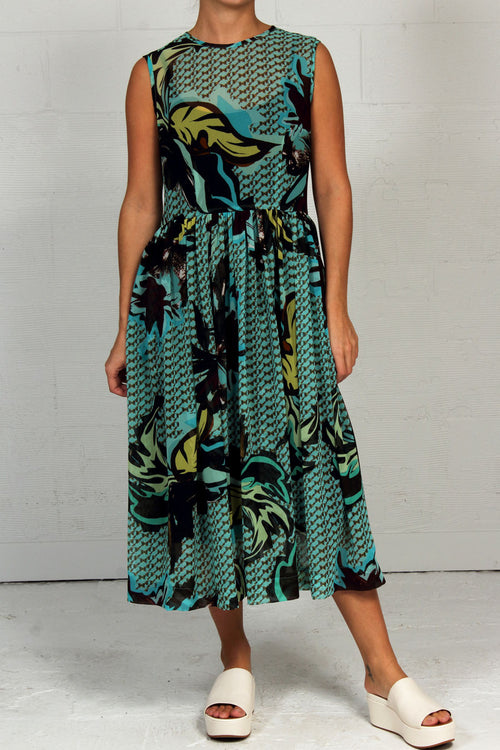 Abstract Georgette Print Quasi Dress