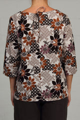 Spring 2023 Brown Print Swell Top - sml