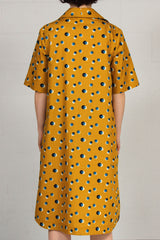 Spring 2022 Printed Cotton Pete Dress - Dotted Ochre - xsm