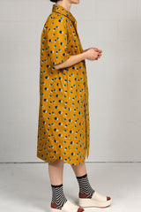 Spring 2022 Printed Cotton Pete Dress - Dotted Ochre - xsm