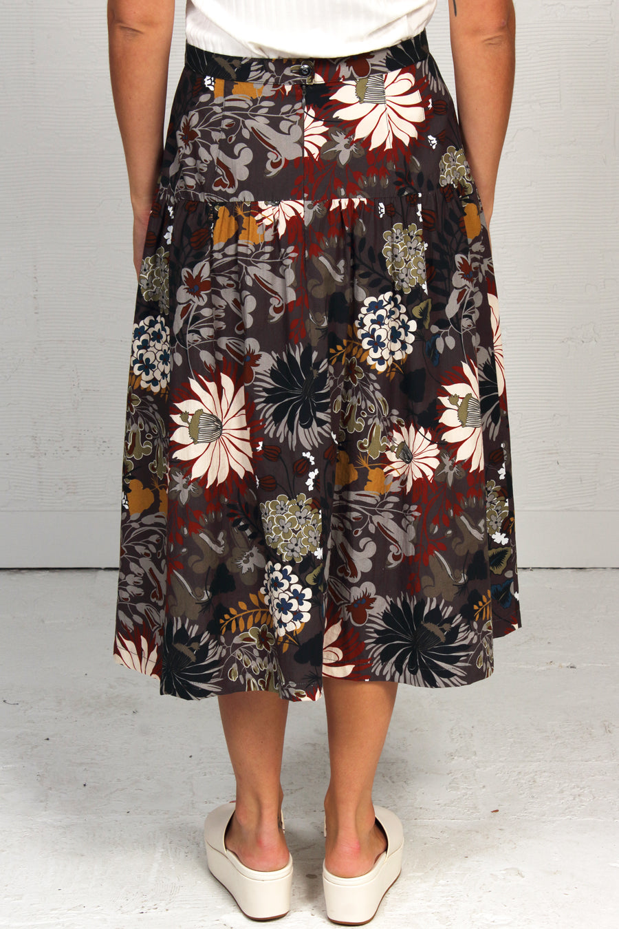 Floral Cotton Print Instant Skirt