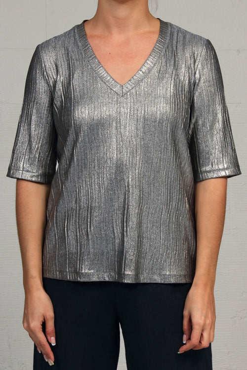 Glitter Rib Bobbi Shirt - pale blue
