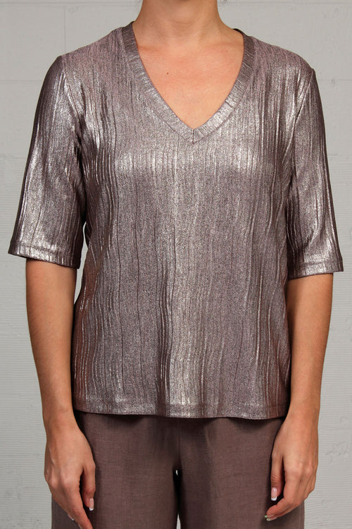 Glitter Rib Bobbi Shirt - pale pink