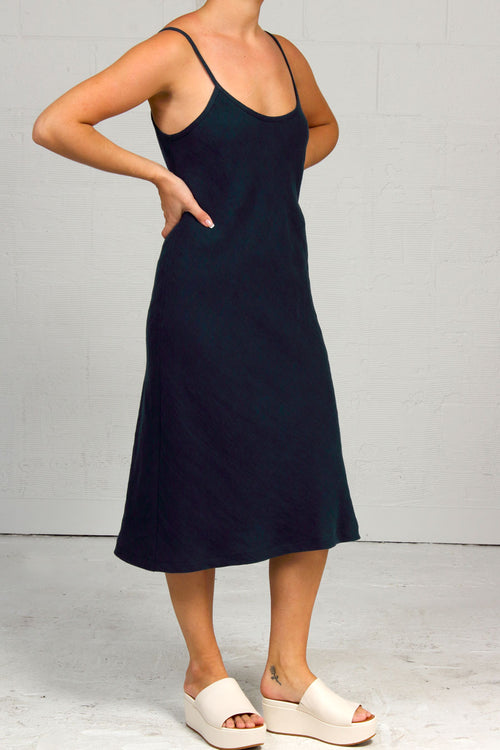 Linen Twill Dainty Dress - Jewel