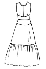 Spring 2021 - Black & White Floral Path Dress - xsm, sml