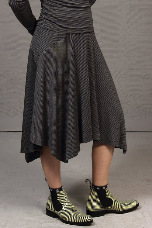Fall 2019 - Skinny Stripe Wobble Skirt - grey/black - xsm