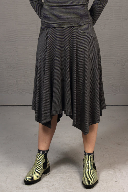 Fall 2019 - Skinny Stripe Wobble Skirt - grey/black - xsm