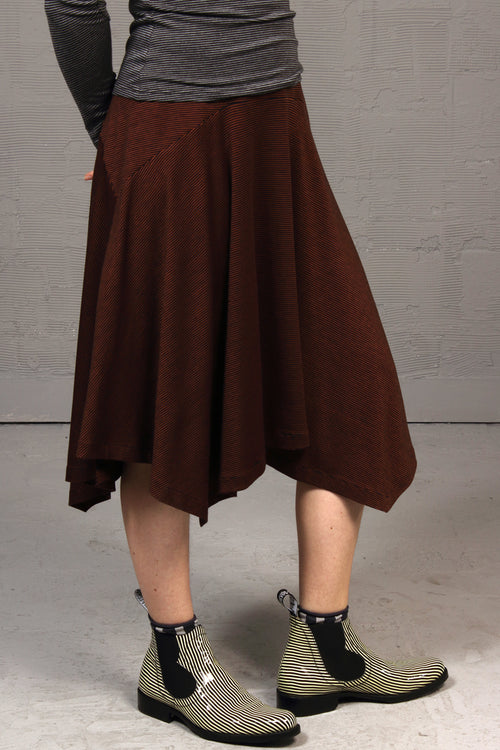 Fall 2019 - Skinny Stripe Wobble skirt - rust/navy - xsm