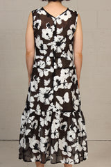 Spring 2021 - Black & White Floral Path Dress - xsm, sml