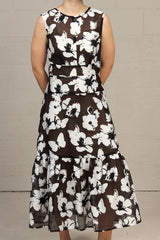 Spring 2021 - Black & White Floral Path Dress - xsm, sml