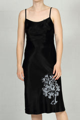 Spring 2022 Matte Satin Greta Slip Dress - black - sml