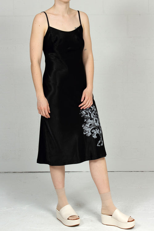 Spring 2022 Matte Satin Greta Slip Dress - black - xsm, sml