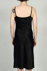 Spring 2022 Matte Satin Greta Slip Dress - black - sml