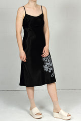 Spring 2022 Matte Satin Greta Slip Dress - black - sml