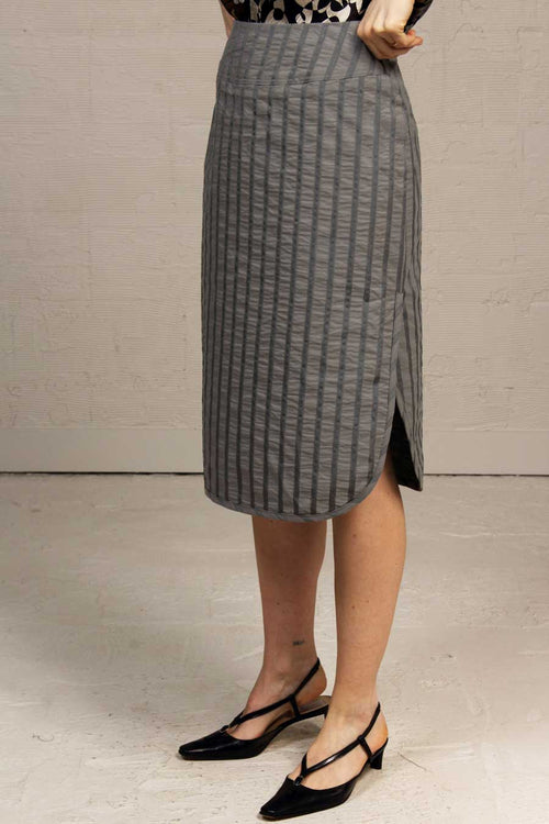 Spring 2021 Ribbon Cotton Monteray Skirt - tin - xsm